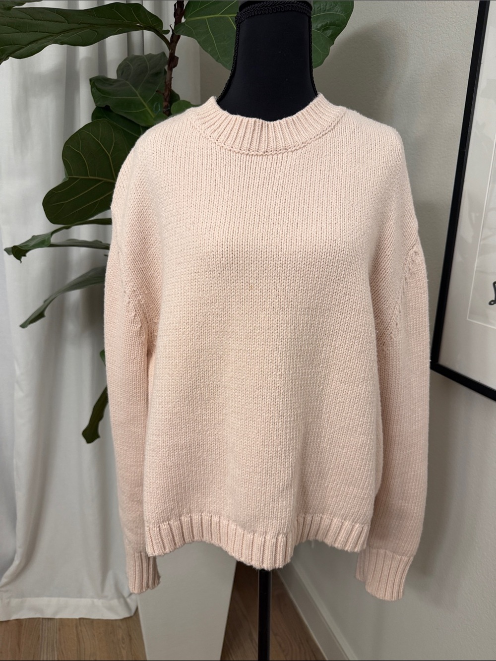 Zara Women's Pink Crewneck Sweater (medium)